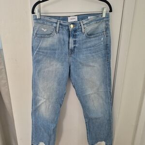 Frame Denim Le Hollywood Crop in Light Blue